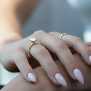 The Pave Eleanor Set With A 3 Carat Oval Lab Diamond