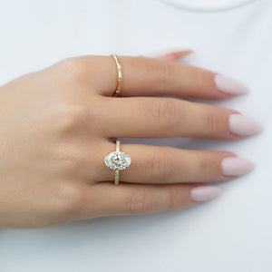 The Pave Eleanor Set With A 3 Carat Oval Lab Diamond