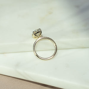 The Pave Eleanor Set With A 3 Carat Oval Lab Diamond