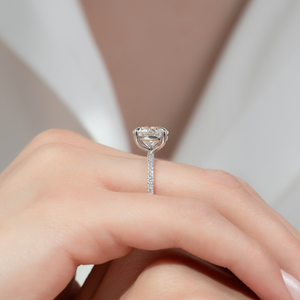 The Pave Eleanor Set With A 1.5 Carat Round Lab Diamond