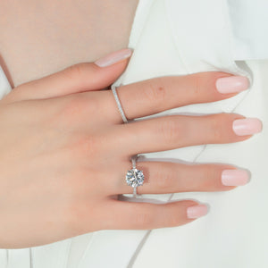 The Pave Eleanor Set With A 1.5 Carat Round Lab Diamond