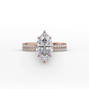 The Pave Eleanor Set With A 5 Carat Marquise Moissanite