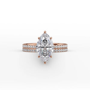 The Pave Eleanor Set With A 1 Carat Marquise Lab Diamond
