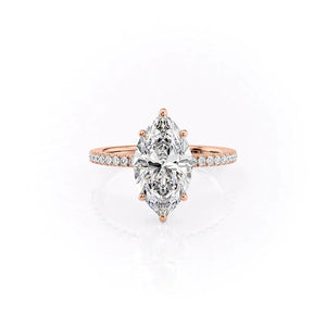 The Pave Eleanor Set With A 1.5 Carat Marquise Lab Diamond