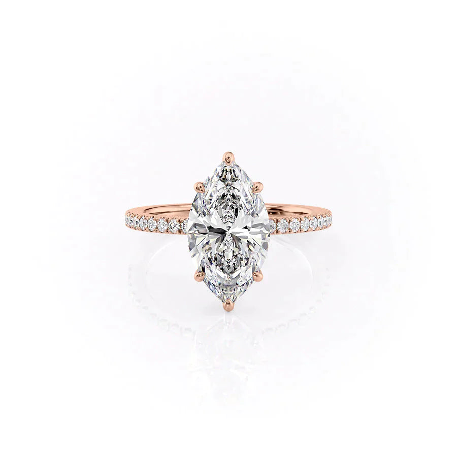 The Pave Eleanor Set With A 3 Carat Marquise Lab Diamond
