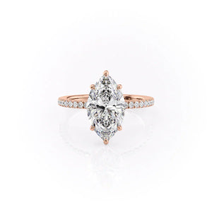 The Pave Eleanor Set With A 3 Carat Marquise Moissanite