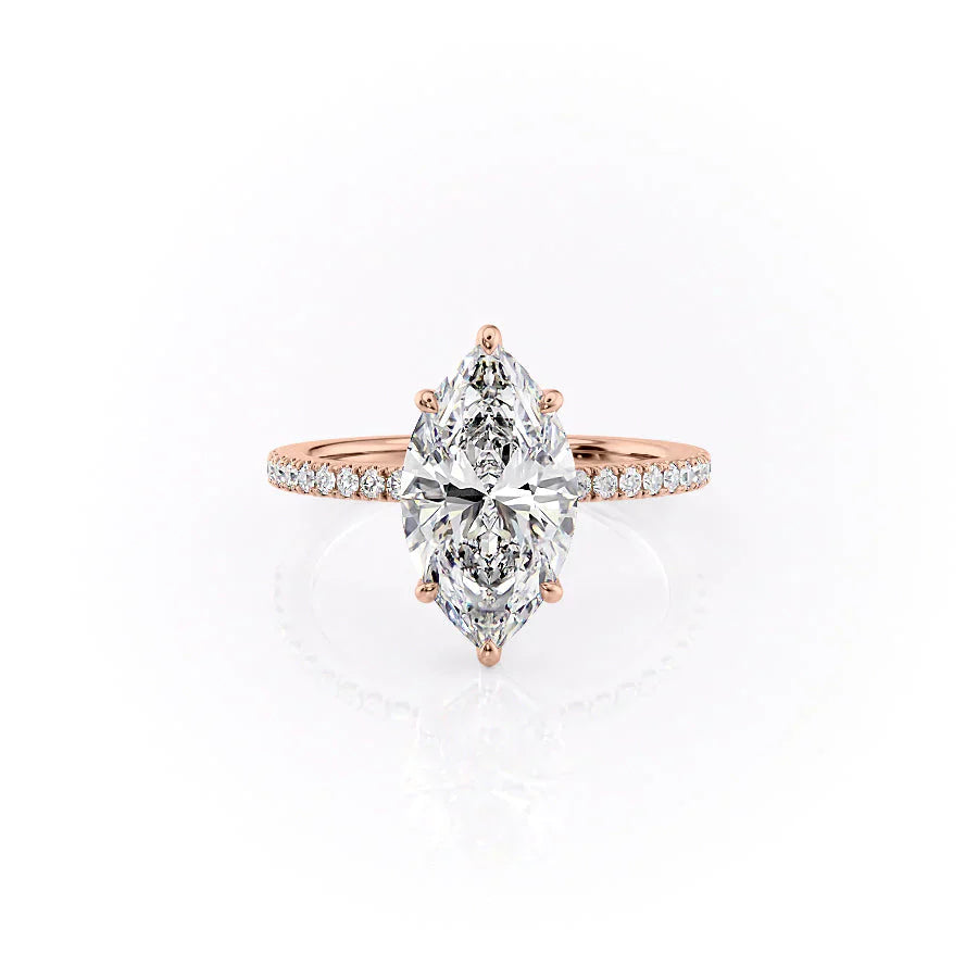 The Pave Eleanor Set With A 2 Carat Marquise Moissanite