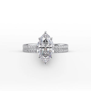 The Pave Eleanor Set With A Marquise Lab Diamond
