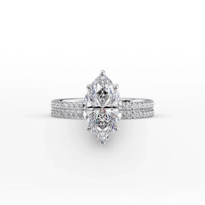 The Pave Eleanor Set With A 1 Carat Marquise Moissanite