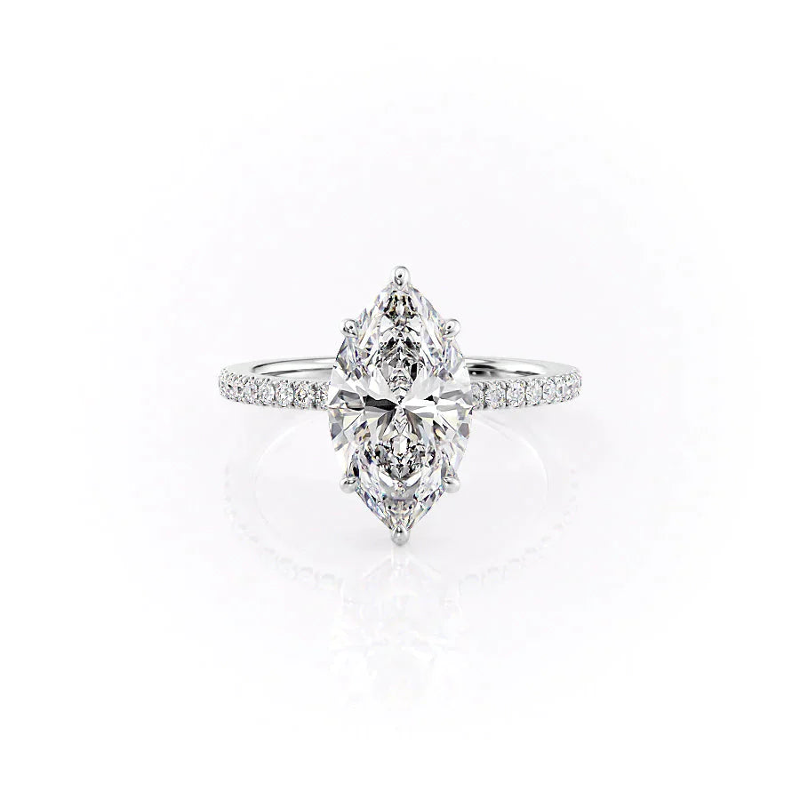 The Pave Eleanor Set With A 1.5 Carat Marquise Lab Diamond