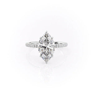The Pave Eleanor Set With A 4 Carat Marquise Moissanite