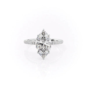 The Pave Eleanor Set With A 3 Carat Marquise Lab Diamond