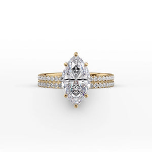 The Pave Eleanor Set With A 3 Carat Marquise Lab Diamond