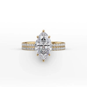 The Pave Eleanor Set With A 5 Carat Marquise Moissanite