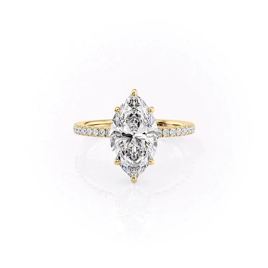 The Pave Eleanor Set With A 2 Carat Marquise Lab Diamond