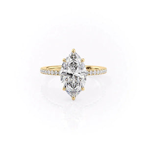 The Pave Eleanor Set With A 2 Carat Marquise Lab Diamond