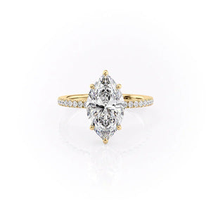 The Pave Eleanor Set With A 3 Carat Marquise Moissanite