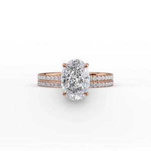 The Pave Eleanor Set With A 1 Carat Oval Moissanite