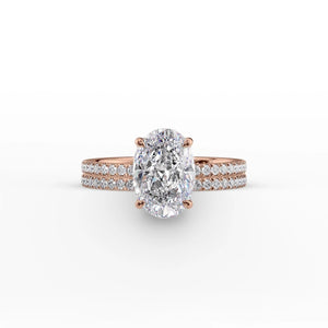 The Pave Eleanor Set With A 1 Carat Oval Lab Diamond