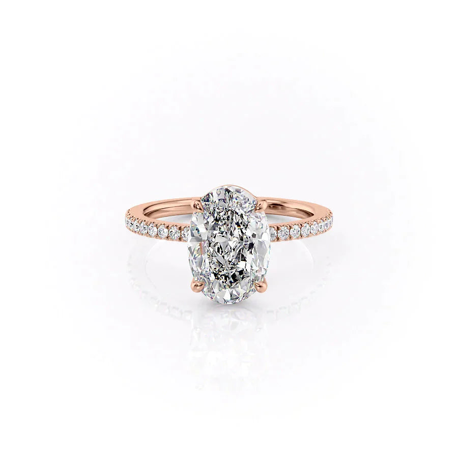 The Pave Eleanor Set With A 3 Carat Oval Lab Diamond