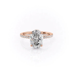 The Pave Eleanor Set With A 3 Carat Oval Lab Diamond