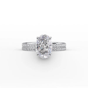 The Pave Eleanor Set With A 1.5 Carat Oval Lab Diamond