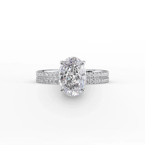 The Pave Eleanor Set With A 4 Carat Oval Moissanite