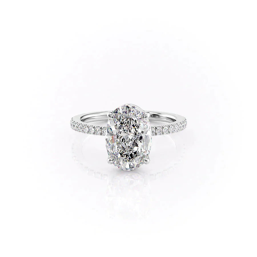 The Pave Eleanor Set With A 2.5 Carat Oval Lab Diamond