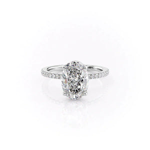 The Pave Eleanor Set With A 4 Carat Oval Moissanite