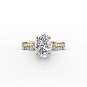 The Pave Eleanor Set With A 1.5 Carat Oval Lab Diamond
