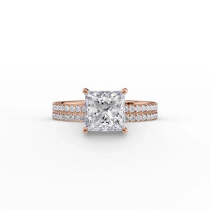 The Pave Eleanor Set With A 1.5 Carat Princess Lab Diamond