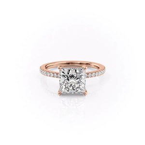 The Pave Eleanor Set With A 2 Carat Princess Moissanite