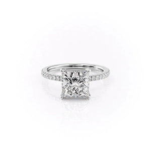 The Pave Eleanor Set With A 1 Carat Princess Moissanite