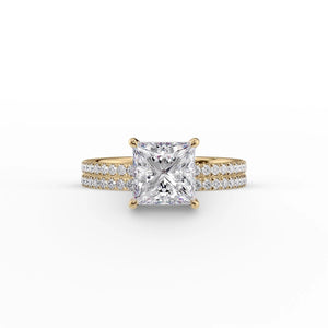 The Pave Eleanor Set With A 3 Carat Princess Lab Diamond