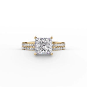 The Pave Eleanor Set With A 1.5 Carat Princess Lab Diamond