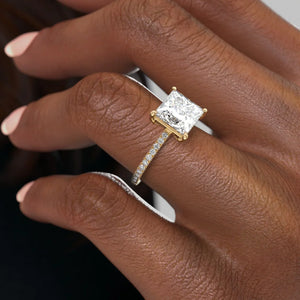 The Pave Eleanor Set With A 4 Carat Princess Moissanite