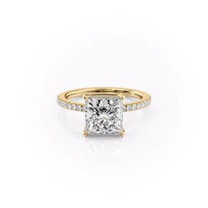 The Pave Eleanor Set With A 3 Carat Princess Lab Diamond