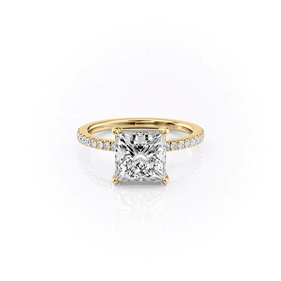 The Pave Eleanor Set With A 4 Carat Princess Moissanite