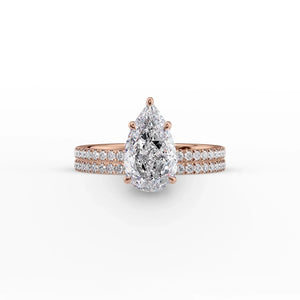 The Pave Eleanor Set With A 2 Carat Pear Lab Diamond