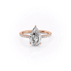 The Pave Eleanor Set With A 4 Carat Pear Moissanite