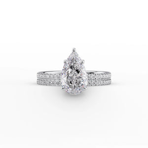 The Pave Eleanor Set With A 2.5 Carat Pear Lab Diamond