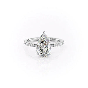 The Pave Eleanor Set With A 4 Carat Pear Moissanite