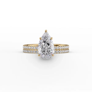 The Pave Eleanor Set With A 2 Carat Pear Moissanite