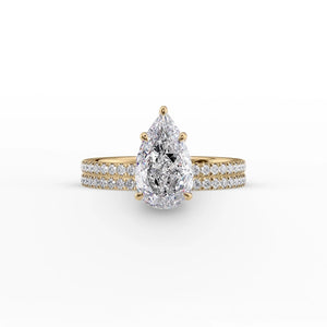 The Pave Eleanor Set With A Pear Moissanite