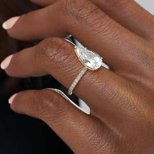 The Pave Eleanor Set With A 2 Carat Pear Lab Diamond