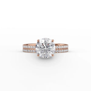 The Pave Eleanor Set With A 2 Carat Round Moissanite