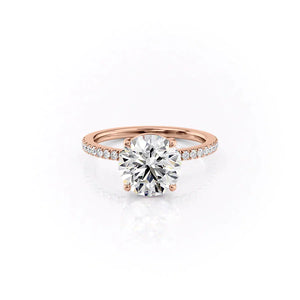 The Pave Eleanor Set With A 3 Carat Round Moissanite