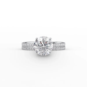 The Pave Eleanor Set With A 3 Carat Round Moissanite