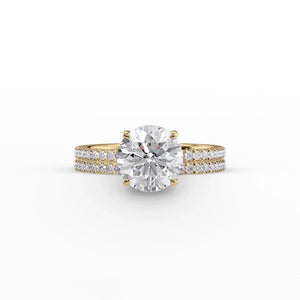 The Pave Eleanor Set With A 3 Carat Round Lab Diamond