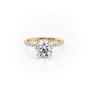 The Pave Eleanor Set With A 2.5 Carat Round Lab Diamond